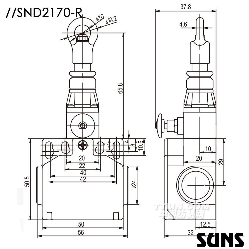 SUNS美國三實單向動作式拉繩開關(guān)SND2170-R安全拉繩開關(guān) 塑料拉繩開關(guān)